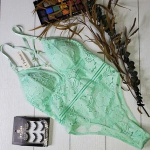 Spaghetti Strap Lace Trim Bodysuit